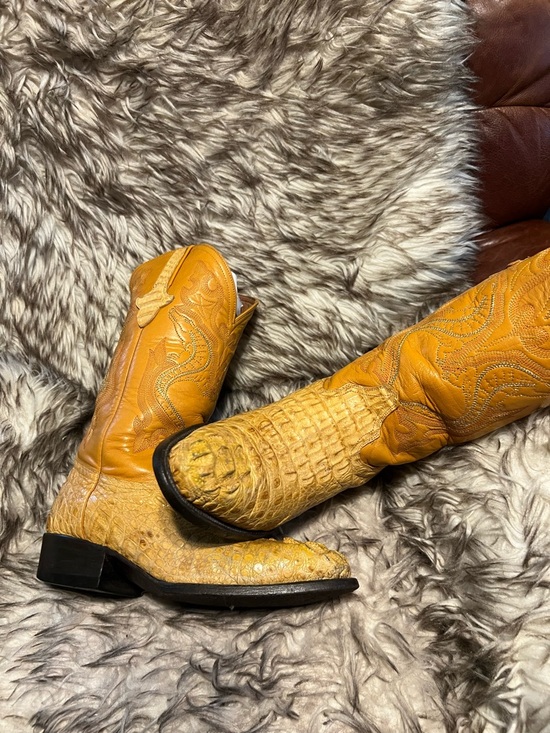 PISTOLERO | Shoes | Pistolero Men Mustard Yellow Caiman Crocodile